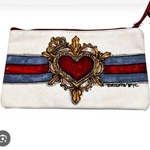 Brighton In Love We Trust Heart Design Pouch with Red and Gold Accents